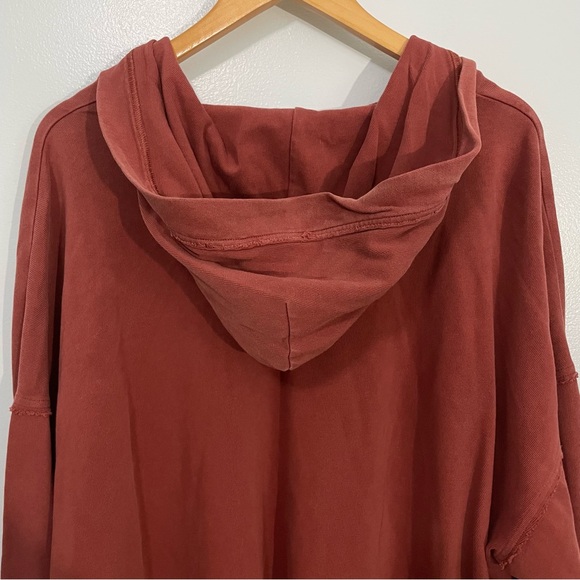 Aerie Rust Lace-Up Casual Hoodie Sweatshirt Size Large - Picture 8 of 14